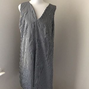 LOFT Plus Striped Sleeveless V-neck Tank Dress 16